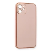 Apple İphone 12 Kılıf Coco Deri Silikon Kapak - Pembe thumbnail 2