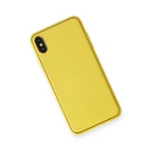 Apple İphone Xs Max Kılıf Coco Deri Silikon Kapak - Sarı thumbnail 2