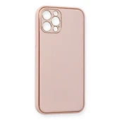 Apple İphone 12 Pro Kılıf Coco Deri Silikon Kapak - Pembe thumbnail 2