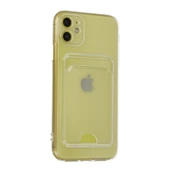 Apple İphone 11 Kılıf Kart Şeffaf Silikon - Şeffaf thumbnail 3