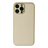 Apple İphone 13 Pro Kılıf Coco Deri Silikon Kapak - Gold thumbnail 1