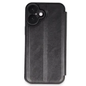 Apple İphone 16 Plus Kılıf Flip Cover - Siyah thumbnail 1