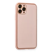 Apple İphone 11 Pro Kılıf Coco Deri Silikon Kapak - Pembe thumbnail 2
