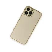 Apple İphone 13 Pro Kılıf Coco Deri Silikon Kapak - Gold thumbnail 3