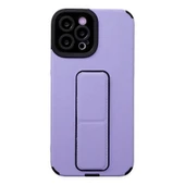 Apple İphone 12 Pro Max Kılıf Mega Standlı Silikon - Lila thumbnail 1