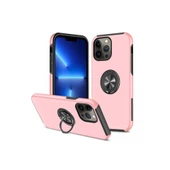 Apple İphone 13 Pro Max Kılıf Elit Yüzüklü Kapak - Pembe thumbnail 1