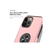Apple İphone 13 Pro Max Kılıf Elit Yüzüklü Kapak - Pembe thumbnail 4