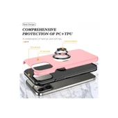 Apple İphone 13 Pro Max Kılıf Elit Yüzüklü Kapak - Pembe thumbnail 2