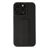 Apple İphone 13 Pro Max Kılıf Mega Standlı Silikon - Siyah thumbnail 1
