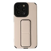 Apple İphone 13 Pro Max Kılıf Mega Standlı Silikon - Gold thumbnail 1
