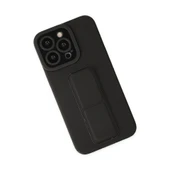 Apple İphone 13 Pro Max Kılıf Mega Standlı Silikon - Siyah thumbnail 2