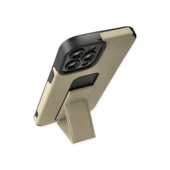 Apple İphone 12 Pro Max Kılıf Mega Standlı Silikon - Gold thumbnail 3
