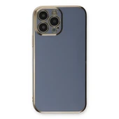 Apple İphone 13 Pro Kılıf Volet Silikon - Mavi thumbnail 2