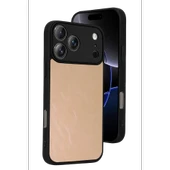 Apple İphone 17 Pro Aras Deri Kapak - Pudra thumbnail 1
