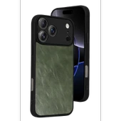 Apple İphone 17 Pro Max Aras Deri Kapak - Yeşil thumbnail 1