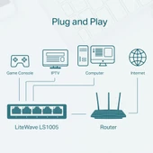 TP-LINK 5port 10/100 Yönetilemez Switch LS1005 thumbnail 5