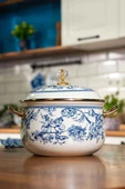 Blue Life Emaye Tencere - 20 cm thumbnail 1
