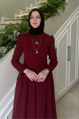 Rose Elbise Bordo thumbnail 5