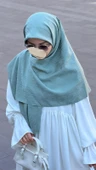 Premium Jakarlı Büyük Boy Eşarp -Mint thumbnail 10