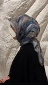 Pamuklu Soft Lara Desen Eşarp-Gri thumbnail 2