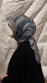 Pamuklu Soft Lara Desen Eşarp-Gri thumbnail 8