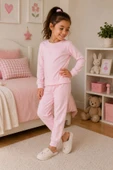 Soft Pink %100 Pamuk Basic Kız Çocuk Pijama Takımı thumbnail 4