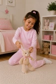 Soft Pink %100 Pamuk Basic Kız Çocuk Pijama Takımı thumbnail 7