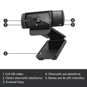LOGITECH C920 HD PRO Webcam-Siyah 960-001055 thumbnail 6