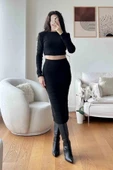 Etekli Yakasız Takım SİYAH thumbnail 2