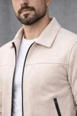 Basic Slim Fit Polo Yaka Süet Ceket thumbnail 11