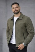 Basic Slim Fit Polo Yaka Süet Ceket thumbnail 1