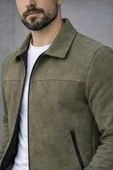 Basic Slim Fit Polo Yaka Süet Ceket thumbnail 2