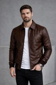 Basic Slim Fit Polo Yaka Süet Ceket thumbnail 4