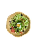 Dekoratif Bambu Servis Tabak, Servis Tabağı, Salata Tabağı, Çap 25 cm thumbnail 4