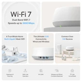 TP-LINK BE25 Wıfı7 BE5000 EV Ofis Tipi Mesh Router thumbnail 2