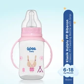 744 Wee Baby Kulplu PP Biberon 150ml Pembe thumbnail 3