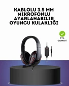 Kırmızı  Headset Mikrofonlu Sağlam Kablolu Konforlu thumbnail 1