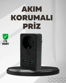 Tip Akım Koruma Prizi 10a 2500w Usb Type C Destekli thumbnail 1