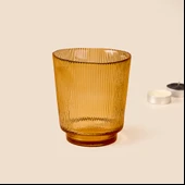 Deco Çizgili Bardak Mumluk - Amber - 11 cm thumbnail 2