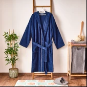 Soft Robe Bornoz - Lacivert - L/XL Beden thumbnail 1