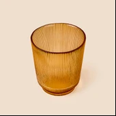 Deco Çizgili Bardak Mumluk - Amber - 11 cm thumbnail 3