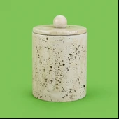 Bath Traverten Görünümlü Çöp Kovası - Gri - 2 lt thumbnail 1