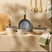Kitchen Toscana Chef 7 Parça Seramik Tencere Tava Seti thumbnail 1