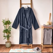 Soft Robe Bornoz - Gri - S/M Beden thumbnail 1