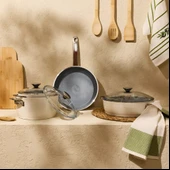 Kitchen Toscana Chef 7 Parça Seramik Tencere Tava Seti thumbnail 2