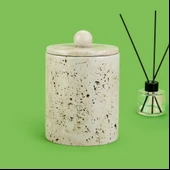 Bath Traverten Görünümlü Çöp Kovası - Gri - 2 lt thumbnail 2