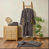Soft Premium Unisex Bornoz - Antrasit - L / XL thumbnail 1