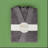 Soft Premium Unisex Bornoz - Antrasit - S / M thumbnail 3