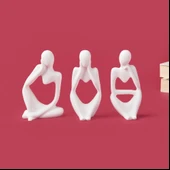 Deco Human 3'lü Biblo - Beyaz thumbnail 2