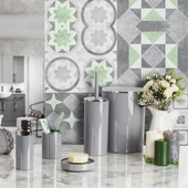 Lenox 5'li Banyo Aksesuar Set - Gri thumbnail 1